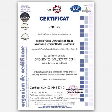 Certificat ISO 9001:2015